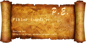 Pikler Eugén névjegykártya